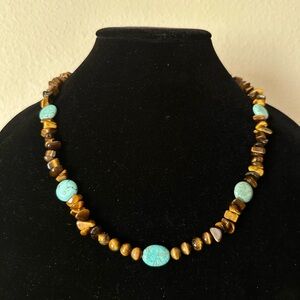 Tiger’s Eye and Howlite Necklace